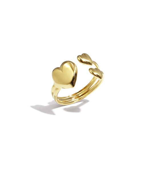 Triple Heart Ring - Justerbar