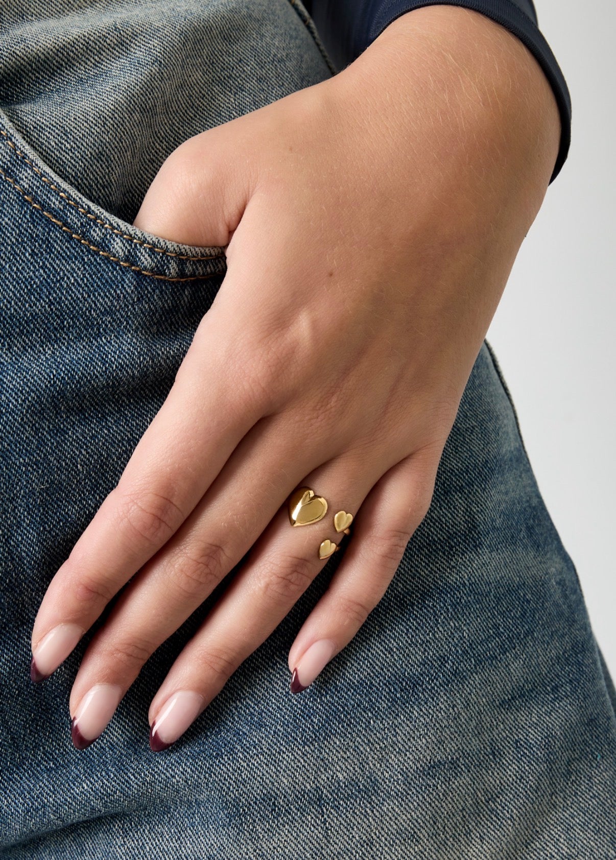 Triple Heart Ring - Justerbar