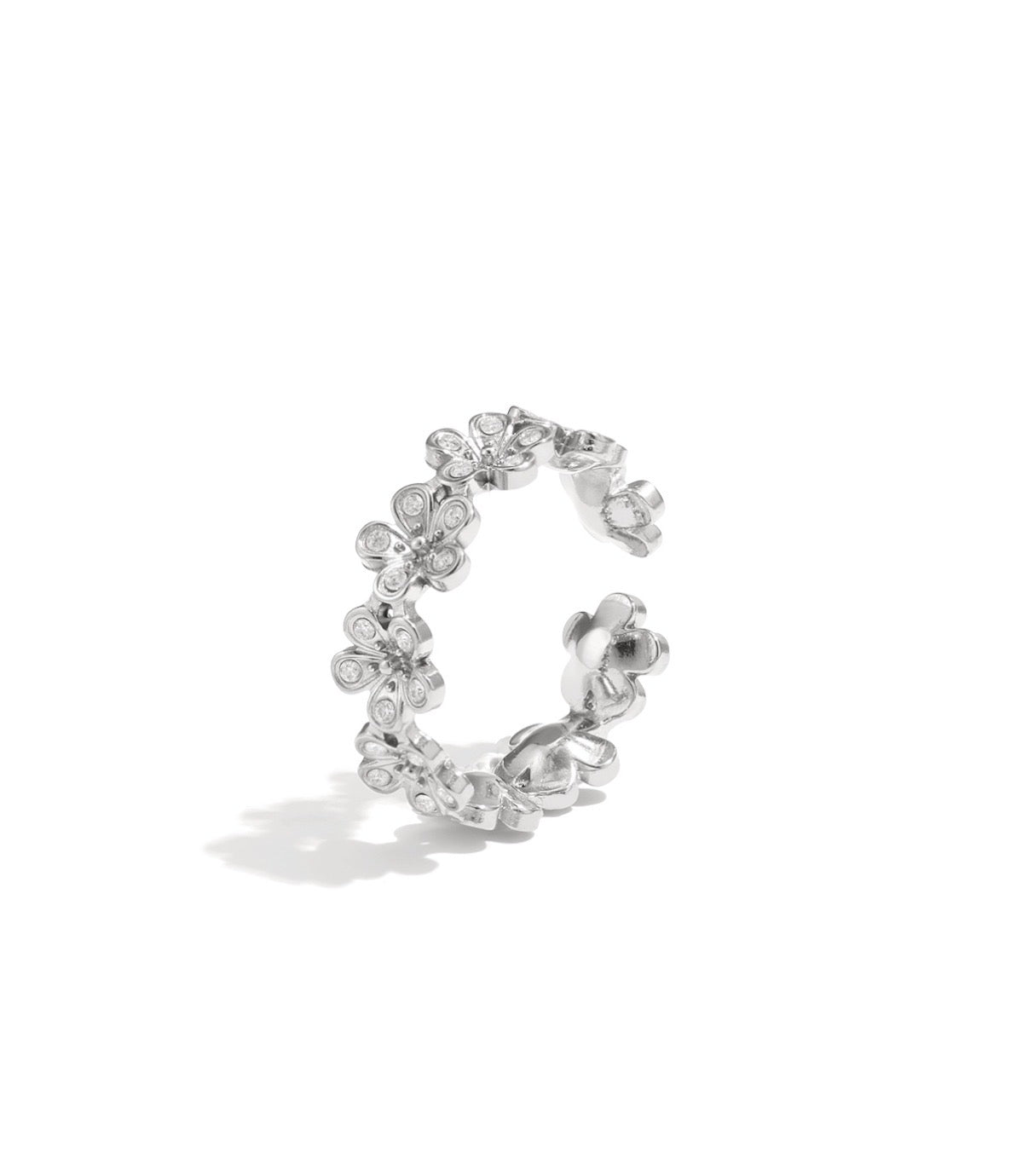 Crystal Flower Ring - Justerbar