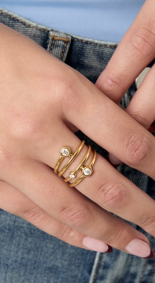 Shiny Ring - Justerbar Forgyldt/Forsølvet