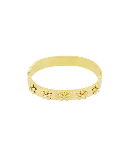 Flower Stone Bangle - Forgyldt/Forsølvet
