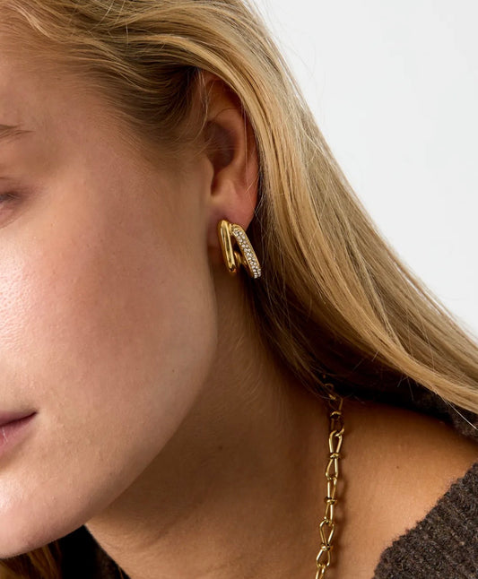Double Crystal Hoops - PreOrder