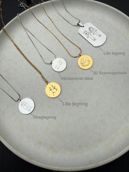 Cirkel Halskæde - Forgyldt