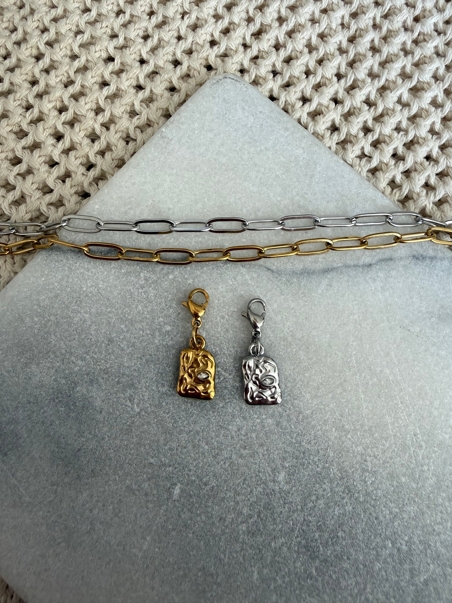 Hammered Crystal Charm