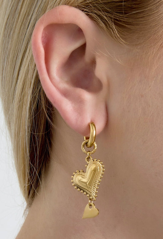 Double Love Øreringe Forgyldt/Forsølvet