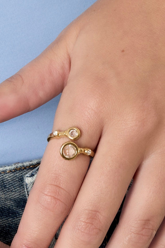 Stone Ring - Justerbar Forgyldt/Forsølvet