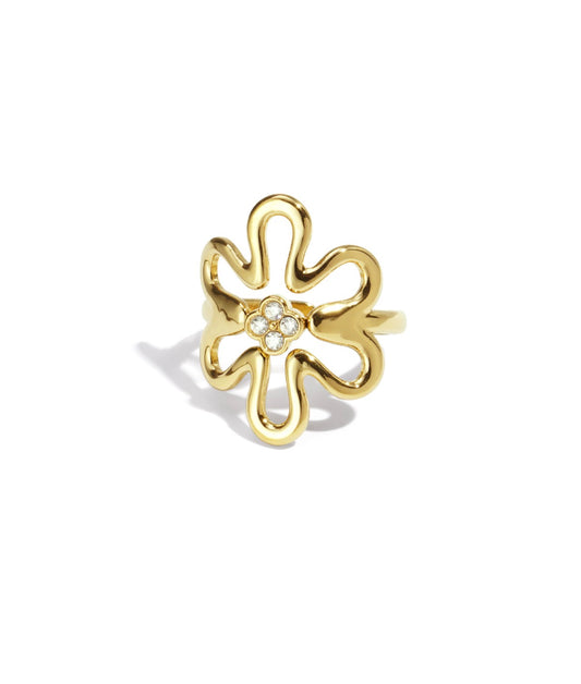 Sparkle Flower Ring - Justerbar