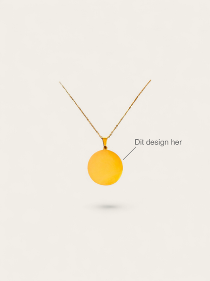 Cirkel Halskæde - Forgyldt