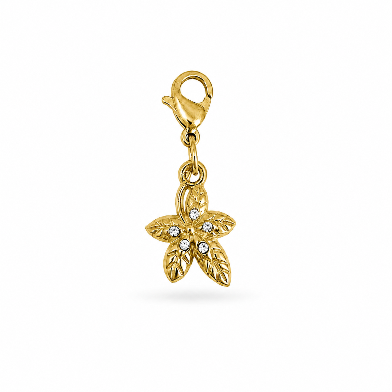 Crystal Leaf Charm