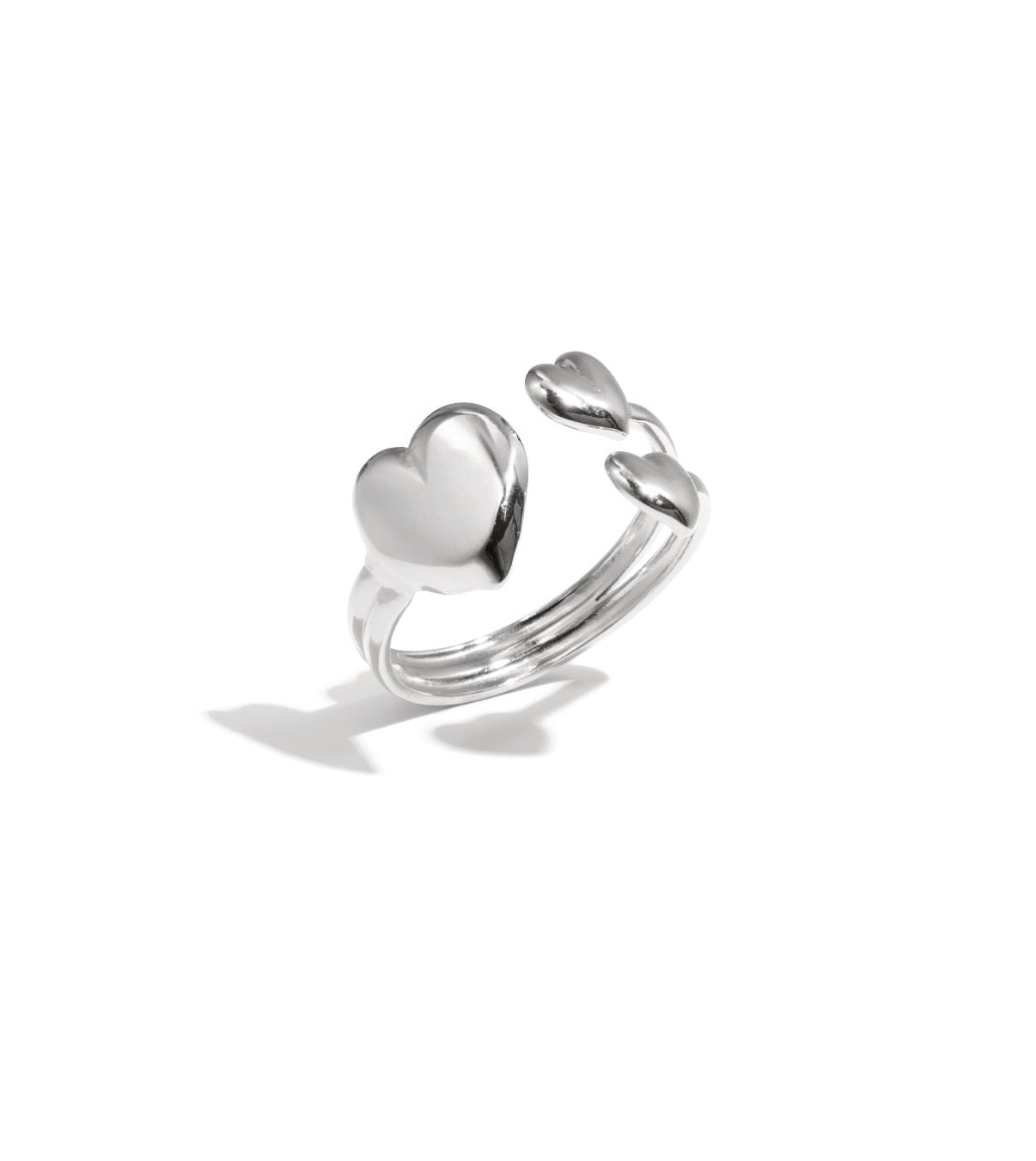 Triple Heart Ring - Justerbar