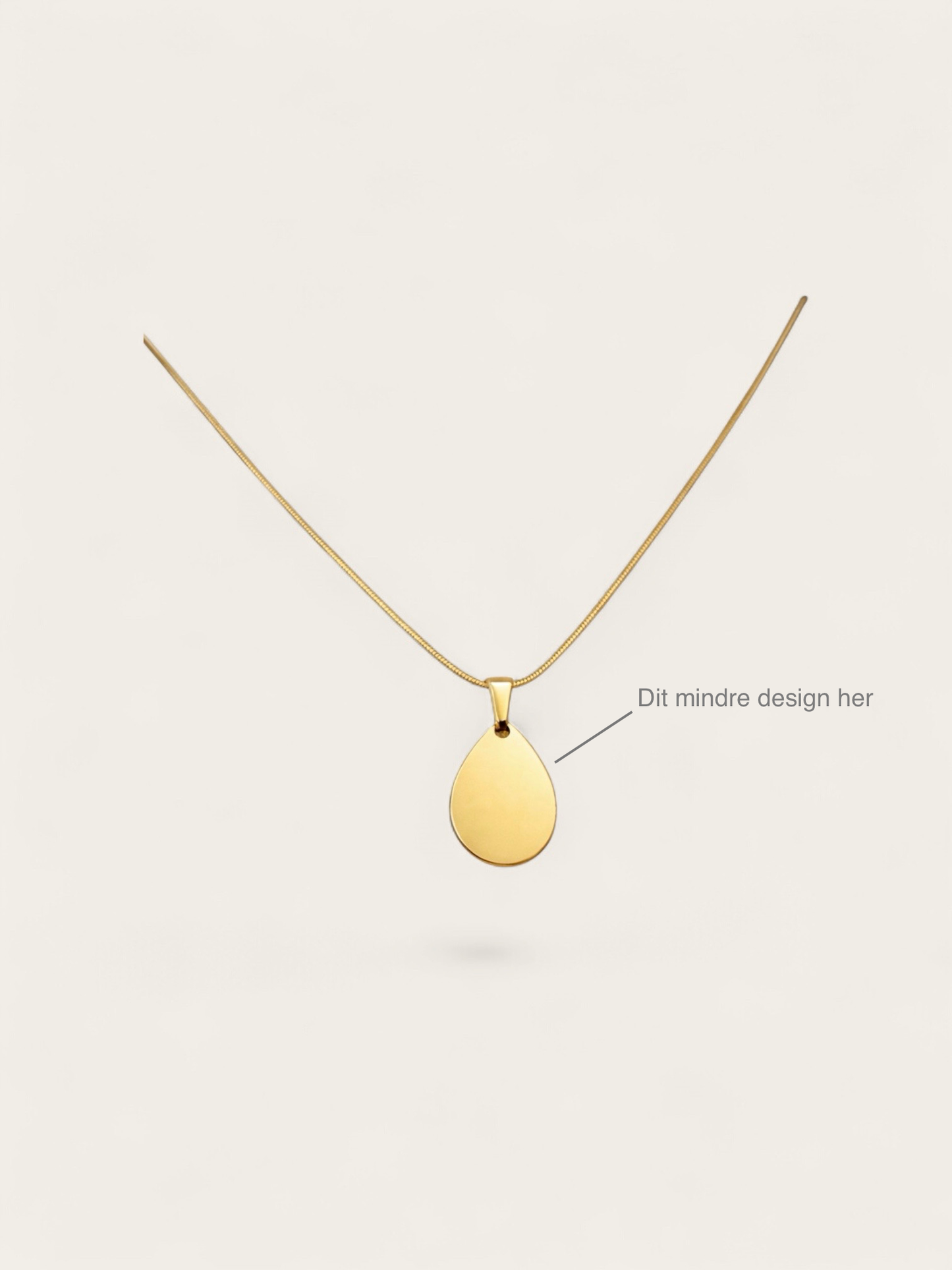 Dråbe Halskæde - Forgyldt