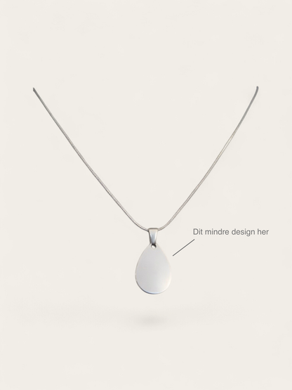 Dråbe Halskæde - Sølvfarvet